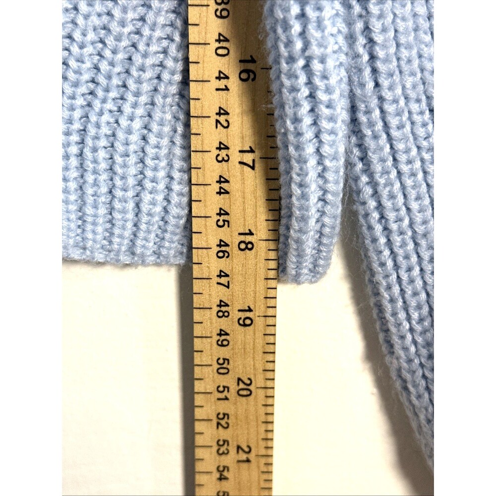 JOLIE & JOY Cropped V Neck Sweater with Drawstring Adjustable Hem Light Blue-S - Picture 8 of 10